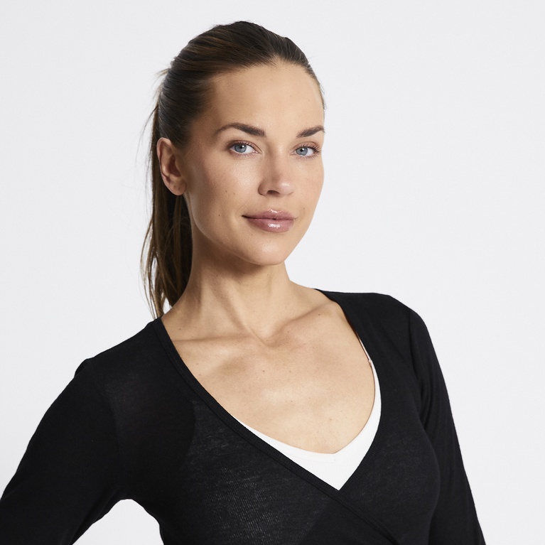 Wrap top "Pilates Top" Black-Black